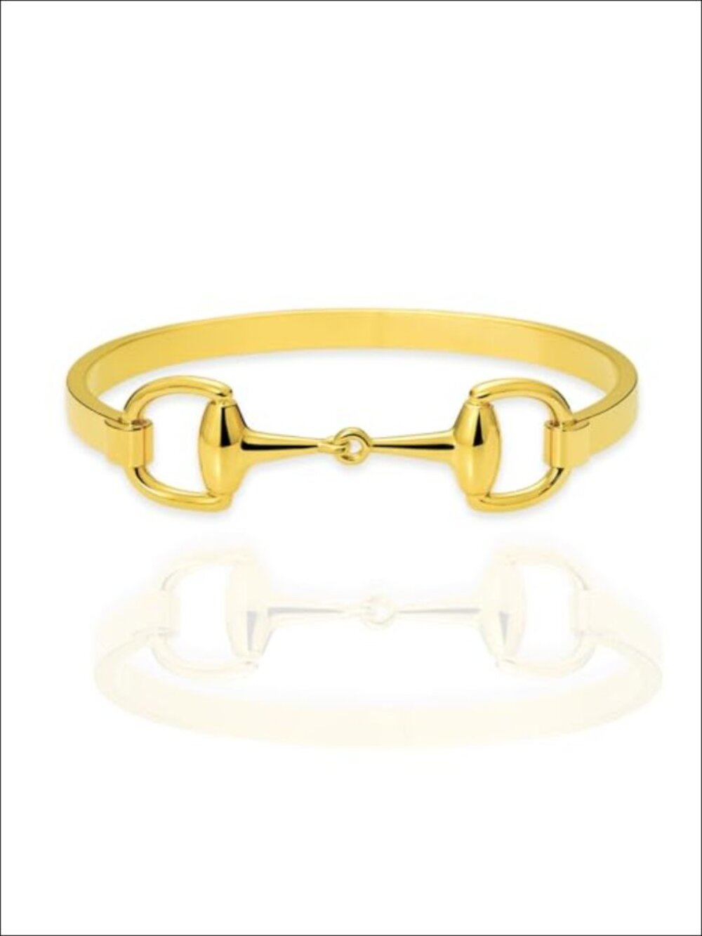 18K Gold-Plated Bangle with Cubic Zirconia Stones - XS Small